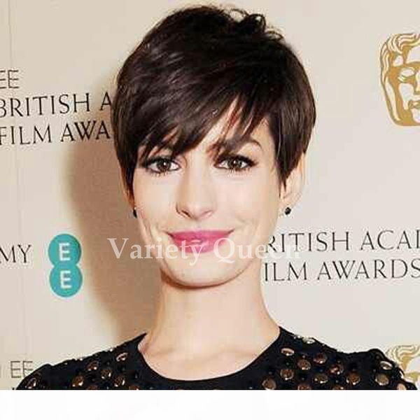 

celebrity pixie cut human brazilian hair very short wig natural black human none lace glueless wig for black women wigs, Black;brown