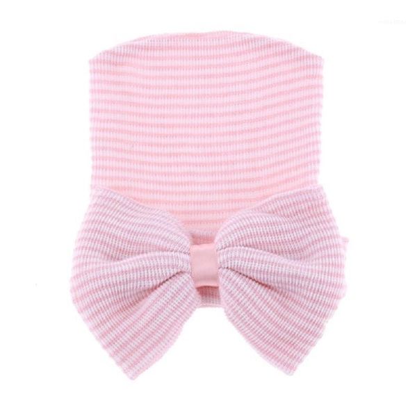 

sirenxi cute striped newborn bow hat baby girl fashion hats & caps beanie toddler bow accessories headwear pgraphy1, Yellow