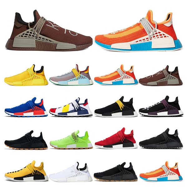 

2020 human race extra eye nmd running shoes pharell williams bold orange bright yellow chocolate legacy purple mens womens sport sneaker