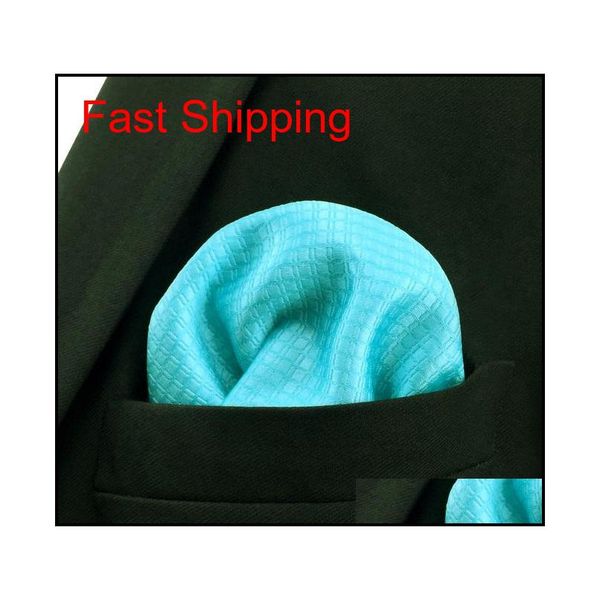 

ch34 aqua solid silk mens pocket square classic brand new handkerchief fashion wedding ac qylsji queen66, Blue;white