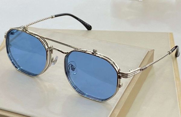 

flip up sunglasses 1610 silver frame blue lens fashion sunglasses shdes uv protection with box, White;black