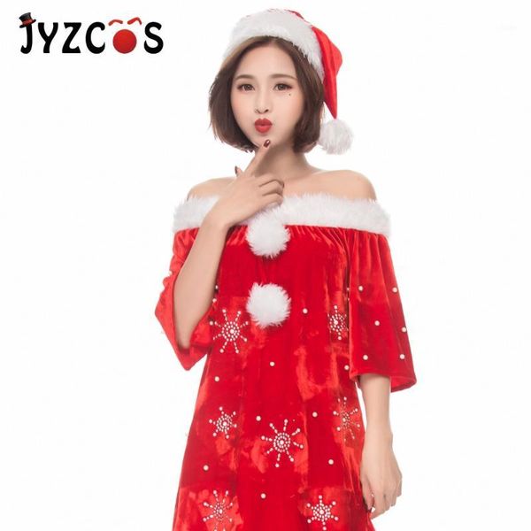 

2017 new christmas costumes export japan and south korea loose version beaded christmas costumes play clothes stage1, Black;red