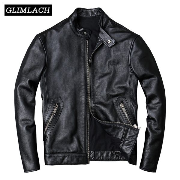 

100% cowhide jackets men large size 4xl luxury genuine real cow leather jacket men motorcycle black slim short coat 201216