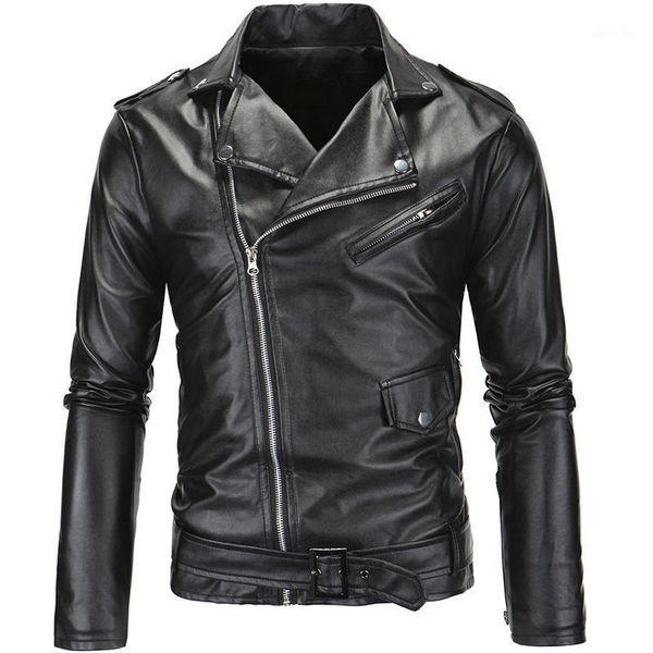 

men slim motorcycle faux leather jackets waterproof casual oblique zipper pu leather biker jacket plus size 4xl1, Black;brown