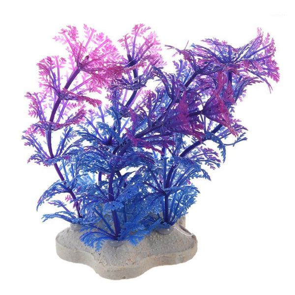

decorations artificial plant 10cm aquarium decoration water purple + blue1