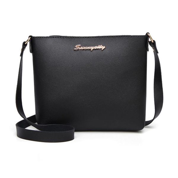 

fashion women solid zipper shoulder bag crossbody bag messenger phone coin small korean style black