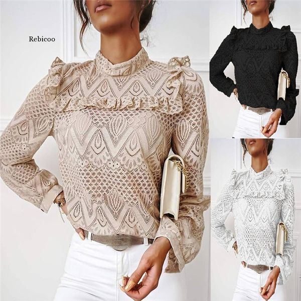 

woman t shirts autumn fashion elegant designed lace long sleeve tshirt mujer camisetas, White