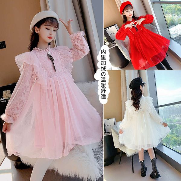 

girls' plush autumn 2020 children's princs winter new year's drso8sz, Red;yellow