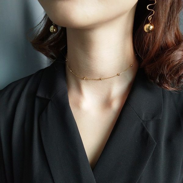 

oryana 925 sterling silver satellite chain necklace for women unique tiny cute beaded chain choker minimalist fine jewelry q0531