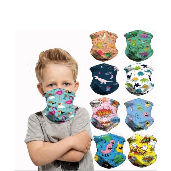 

scarf cartoon dinosaur flamingo children face magic mask outdoor cycling masks headband neck gaiter balaclava turban anti dust ljjp214