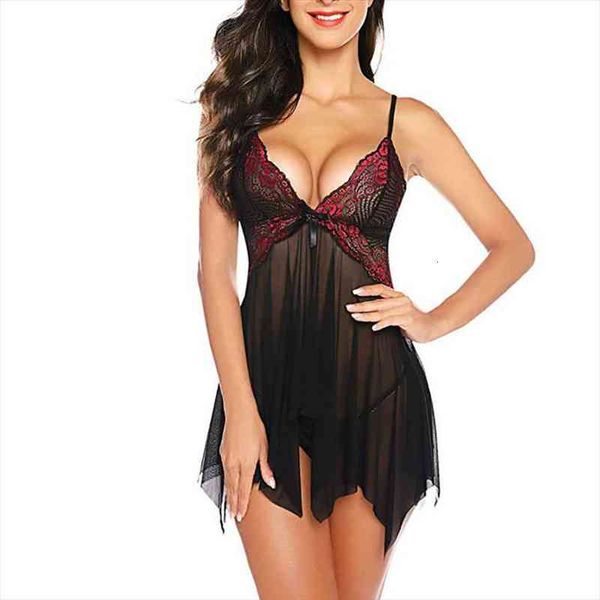 

fashion lace womens nightdress suspender skirt european and american lingerie, Black;red
