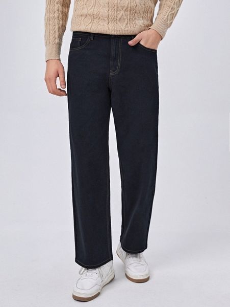 

men slant pocket straight leg jeans h6vm#, Blue