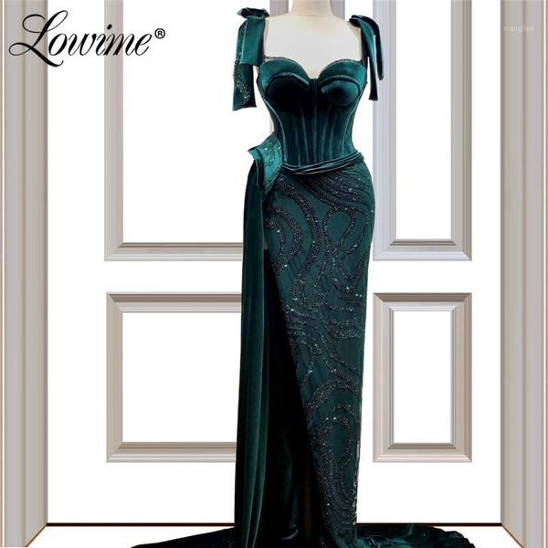 

deep green mermaid evening dress high split side prom dresses 2020 aibye kaftans dubai middle east handmade party gowns1, White;black
