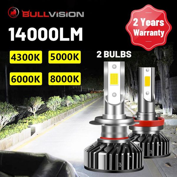 

bullvision car led headlights 2pcs auto light bulbs h7 h4 h11 h8 h9 9005 9006 3 4 4300k 5000k 6000k 8000k auto running