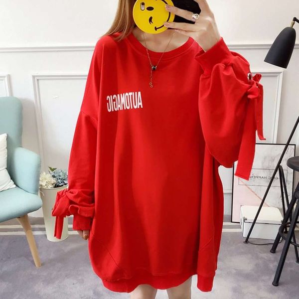 

bust 145cm hoodies women autumn simple all-match letter printed leisure oversize pullovers thin loose streetwear sweatshirts