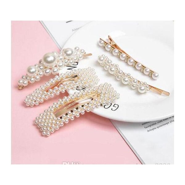 12 Styles Charm Pearl Hair Clip Boutique Barrette Hairpin Women Girl Fashion Jewelry Accessori per capelli Wedding Party Gift Oc8Zw