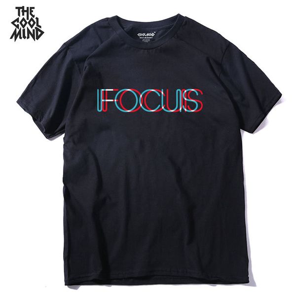 

sport coolmind qi0231a 100% cotton short sleeve focus print funny men tshirt casual o-neck loose summer t shirt for men tees pthd