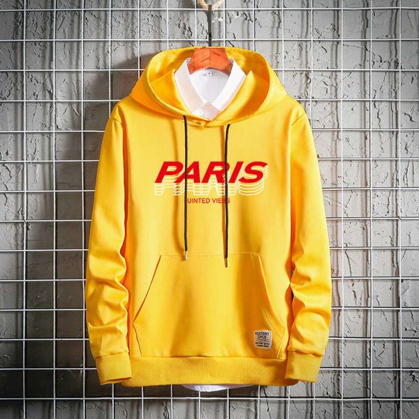 

letter hooded coat printed autumn sweater fashion men's sports casual student long sleeve pullover, Gray
