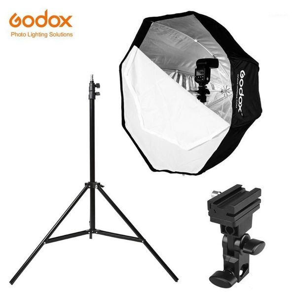 

godox 31.5in 80cm octagon umbrella softbox 200cm light stand umbrella shoe bracket kit for speedlite flash1