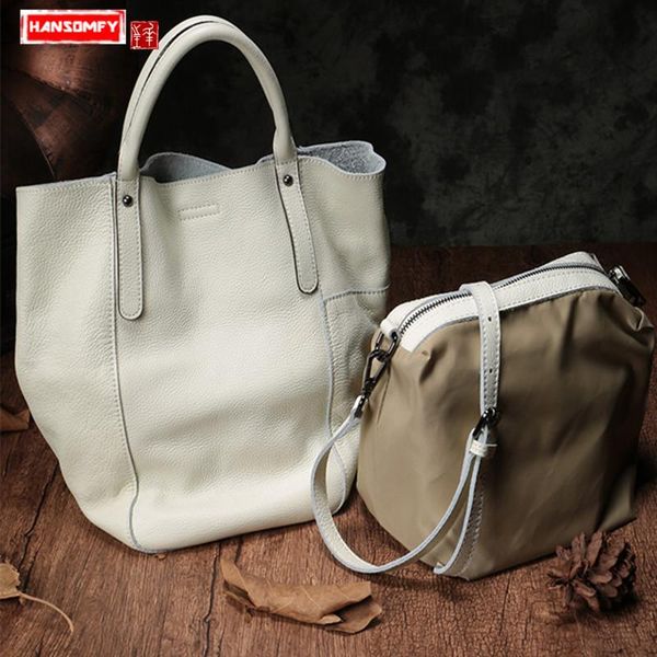 

fashion women handbags genuine leather bucket bun female tote shoulder bag large capacity messenger bag portable soft cowhide