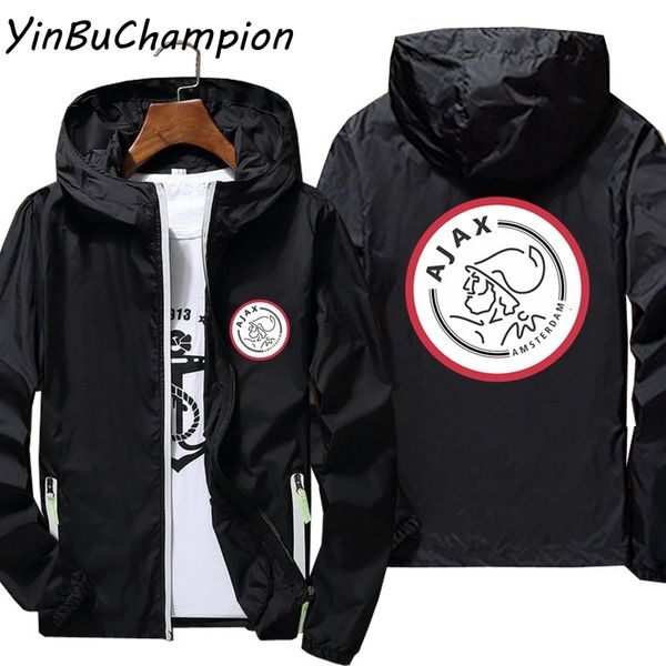 

casual bomber hooded men anime ajax zipper thin windbreaker jacket male outwear cycling pilot jackets plus size 6xl 7xl, Black;brown