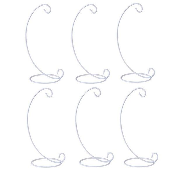 

(6 pack) ornament display stand,iron stand rack holder for hanging glass globe air plant terrarium, witch ball, c