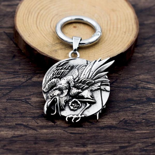 

1pcs viking raven keychain, Silver