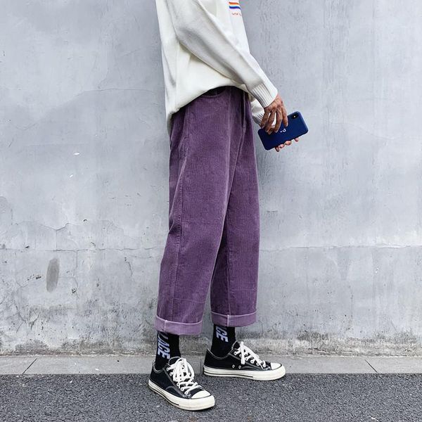 

2020 женщины корденуроя брюки корейский стиль стиль свободные высокие талии джинсы повседневные брюки осенние стримовые штаны, Black;white