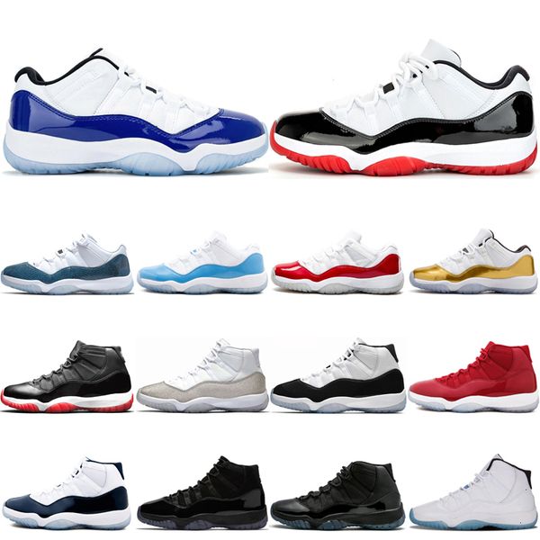 

white 2020 high blue low concord bred 11 11s jumpman basketball shoes concord 45 metallic silver prom night mens trainers sports sneakers, Black
