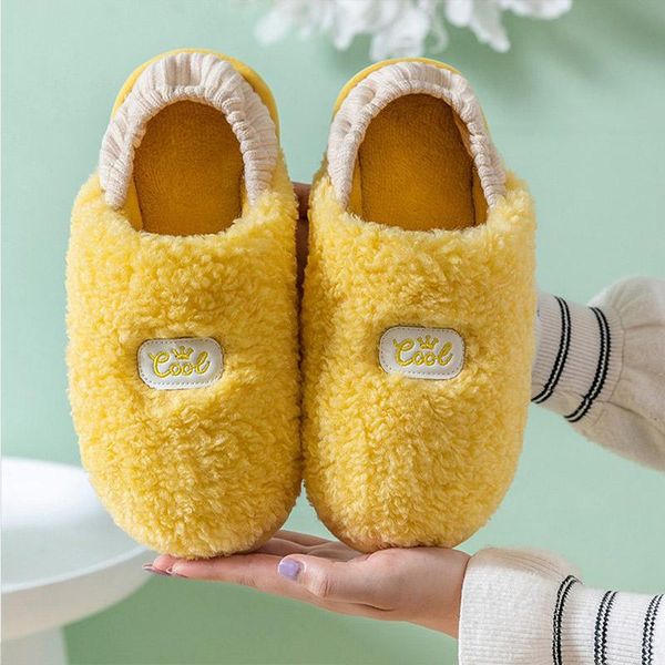 

slippers women winter couple cute cotton ladies house home shoes stretch fabric indoor warm flat soft female, Black