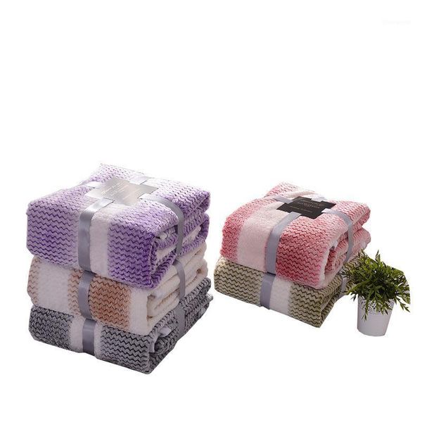 

super soft fashion blanket bed flannel fabric sofa air conditional throw blanket for four season bedding home textile1