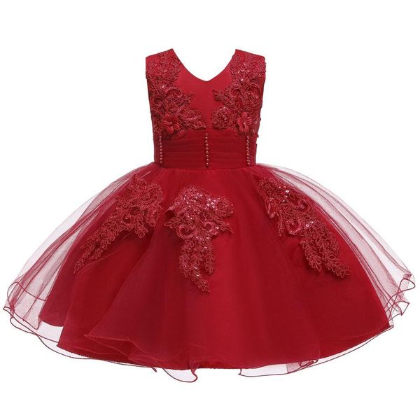 

newborn baby girl clothes christmas dress for baby girl clothing kids birthday party princess dress vestido 9 month- lj201222, Red;yellow