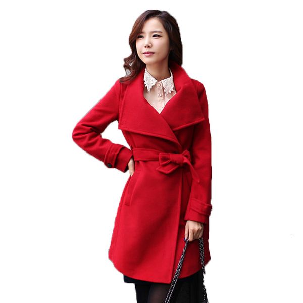 

women's long woolen ladies elegant female coat slim coats woman winter 2019 wool, Black