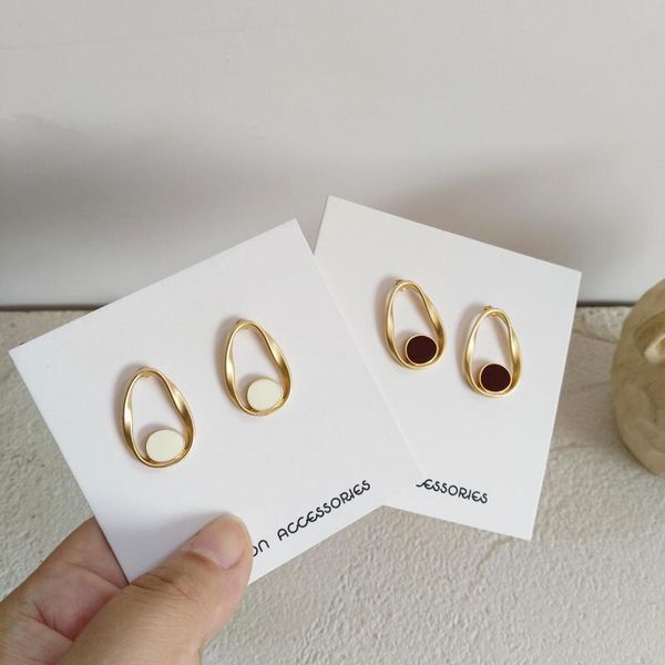 

stud fashion simple irregular magold earrings h594, Golden;silver