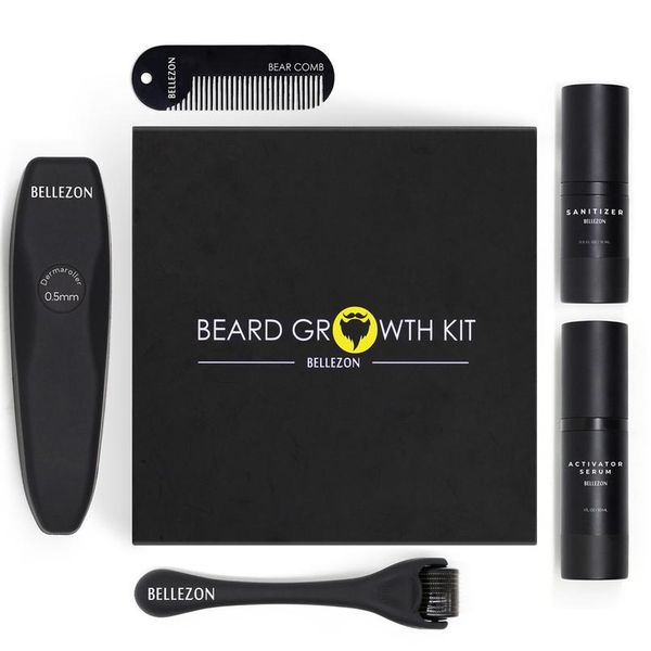 

4 шт. / установка barbe beard beard kit kit a enhancer a enhancer установлена ​​рост бороды, рост бороды сутитальная нефтяная лицевая борода, Black