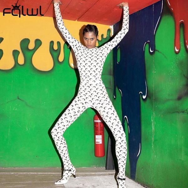 

casual moon print long sleeve summer rompers womens jumpsuit female streetwear skinny ladies one piece jumpsuit women 2020, Black;white