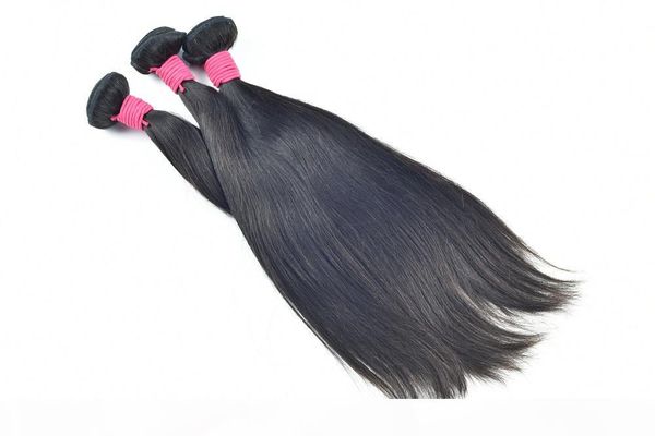 

china straight 3 bundles virigin straight human hair peruvian cuticle aligned virgin hair vendor,bundle deals, Black