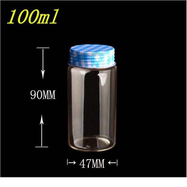 

47*90*34mm 100ml glass gift bottles sile ser screw aluminium cap empty bottles glass jars leakproof containe bbyenl