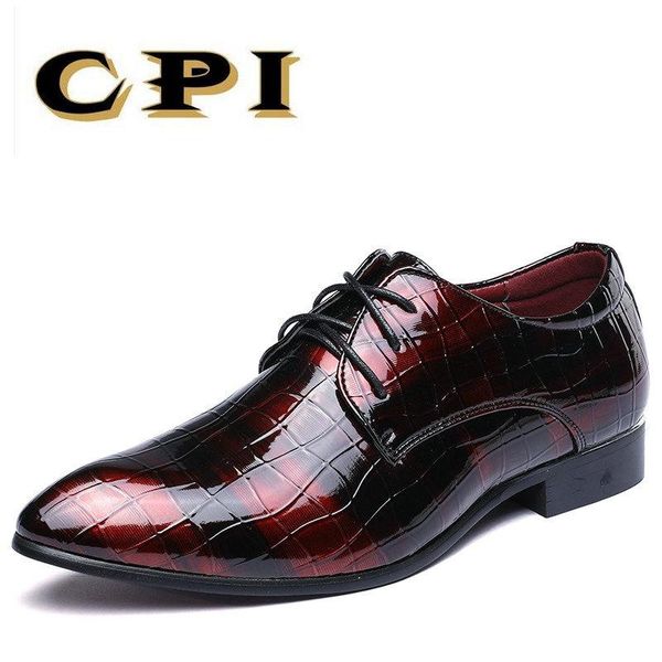 

cpi 2020 men shoes oxfords pu leather for men wedding bussiness formal party shoes chaussure homme big size 38-48 xp-28, Black