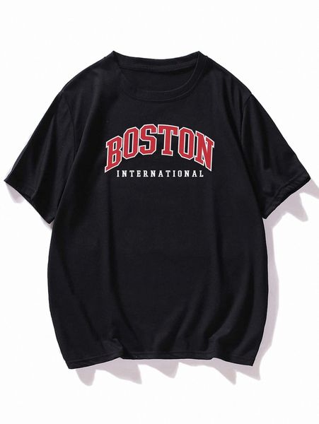 

men letter graphic short sleeve tee 87or#, White;black