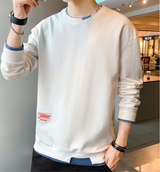 

2020 men's hoodie casual streetwear solid color long sleeve pullover hoodies male fashion men sweatshirt, White;black