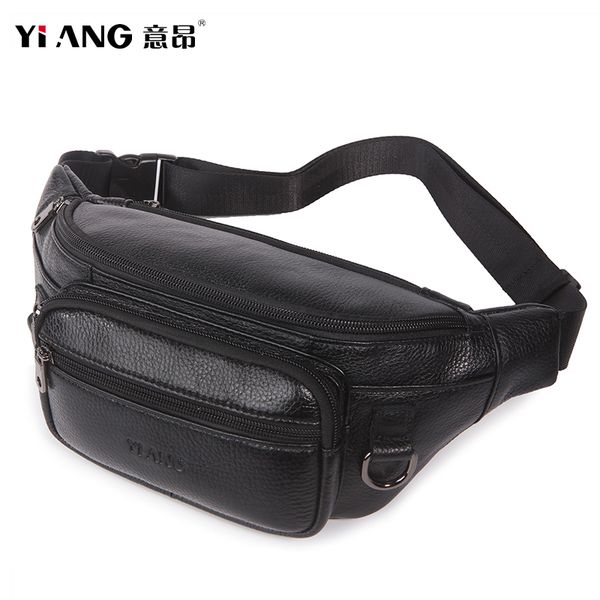 

genuine leather men's waist bags cowhide chest packs mobile phone cigarette pouch women's bum hip belt wallet bags money purse