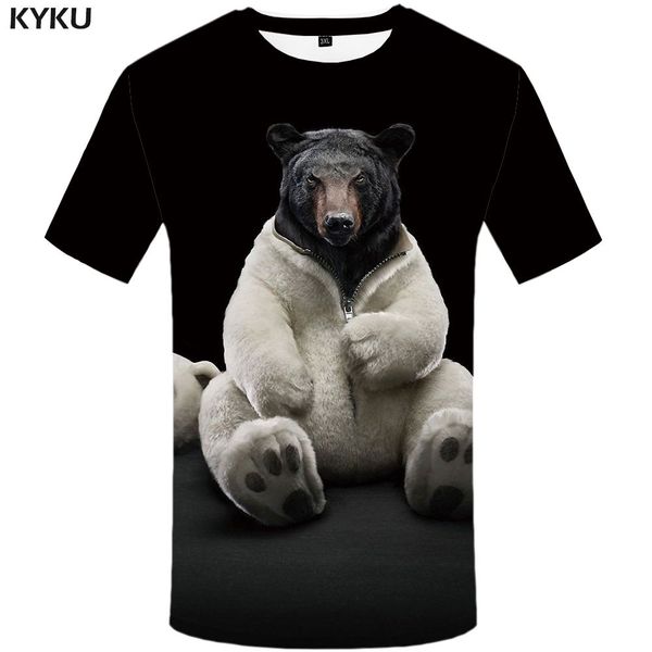 

bear mountain animal cool anime moon 3d print shirts plus size anime comics men clothing
