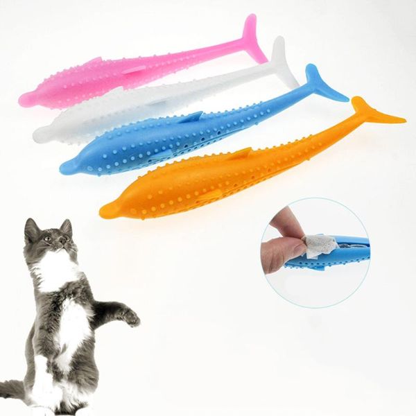 

cat toys dog toothbrush pet molar tooth cleaning brushing stick silicone mint fish toy teether grams 1pcs supplies