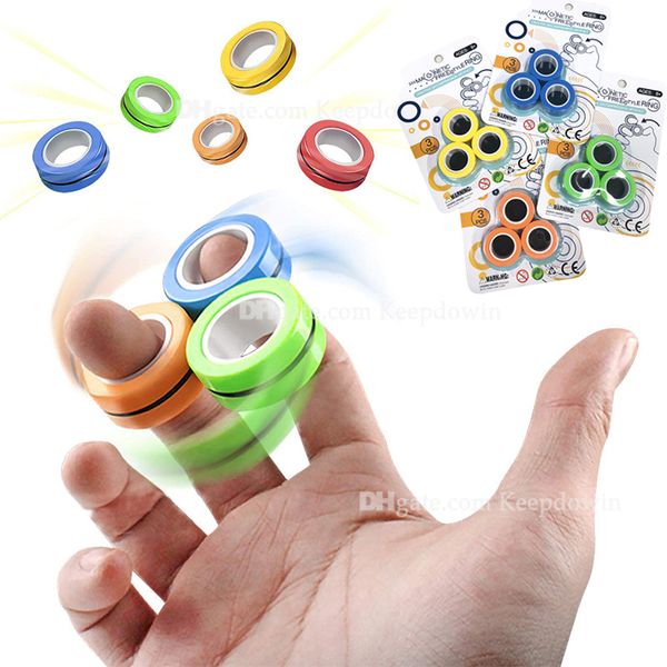 

magnetic rings fidget toy 3pcs/set magnetic fidget rings ideal adhd toys anxiety reliever teens cool toy rings for adults focus kids study
