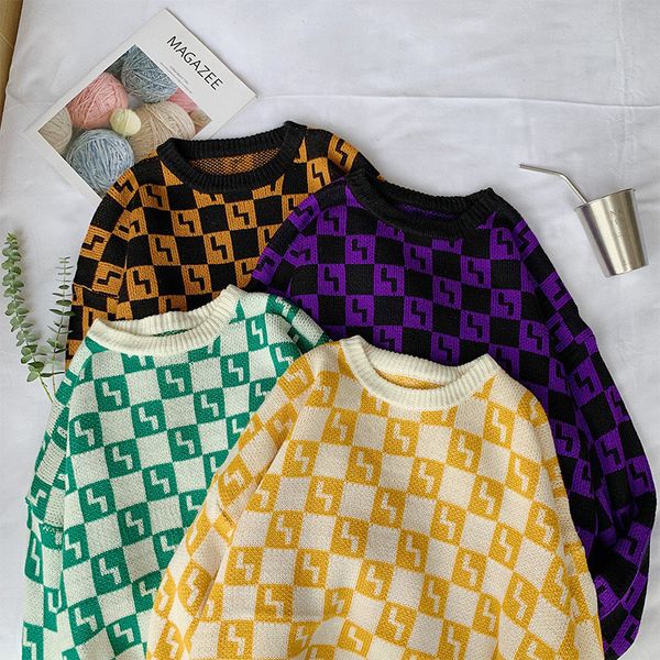 

2020 autumn new casual winter chess fine mesh fit sweater men fashion black blouses warm clothes, White;black