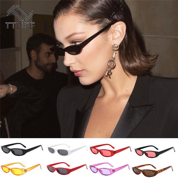 

ttlife vintage rectangle sunglasses women retro skinny eyewear cat eye designer ladies small frame black red sun glasses brand