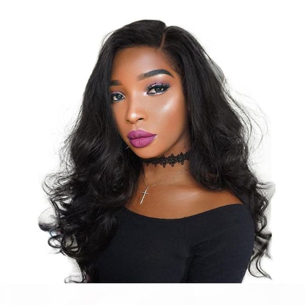 

360 body wave lace wig peruvian virgin hair 360 lace front wig pre plucked with baby hair bleached knots natural looking, Black;brown