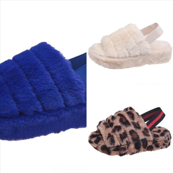 

oxkd fashion winter non-slip roundhome floor slipper cute plush ball open toe head indo new rabbit fur baotou fur slippers female solid, Black