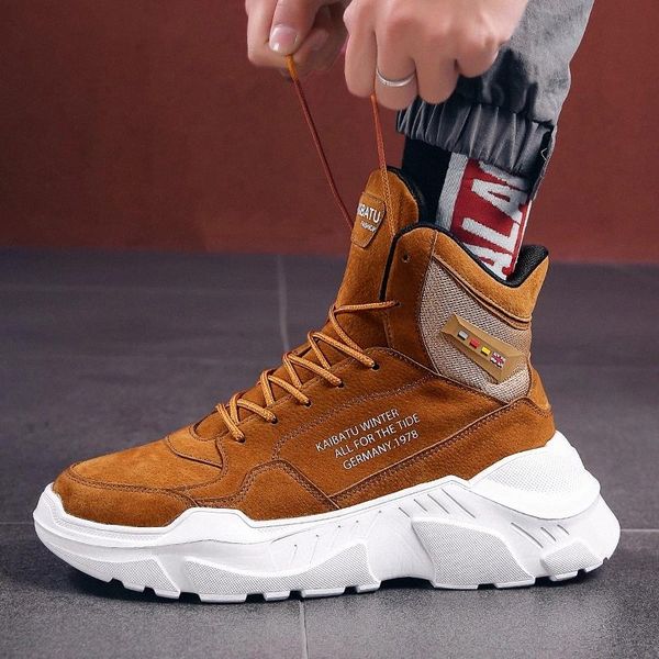 

men winter autumn keep warm chunky high shoes male rubber sole sneakers plimsolls espadrilles man #gg8i